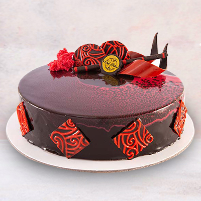 "Round shape Choco Red velvette Cake - half kg  (Bangalore Exclusives) - Click here to View more details about this Product